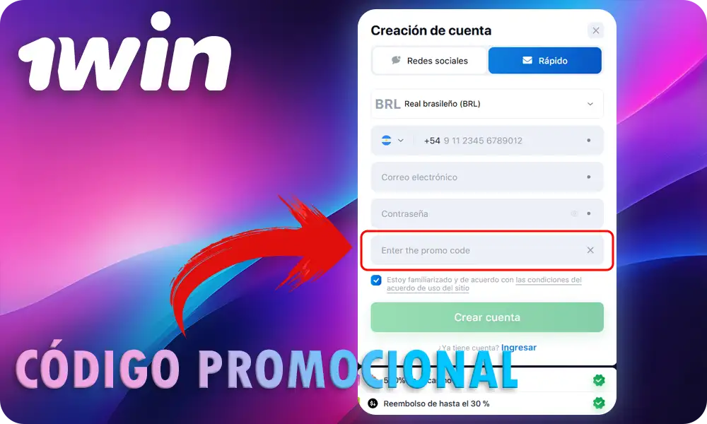 Código 1Win ganancias máximas